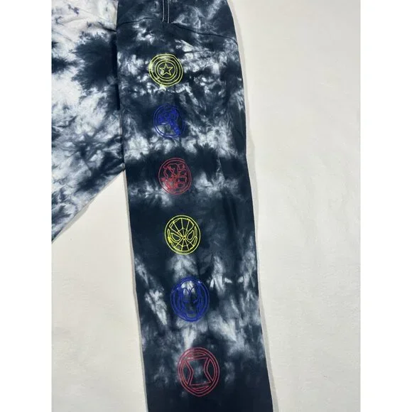 💥 Marvel Logo Blue Tie Dye Long Sleeve Graphic T-Shirt Small 💥 - Picture 5 of 6